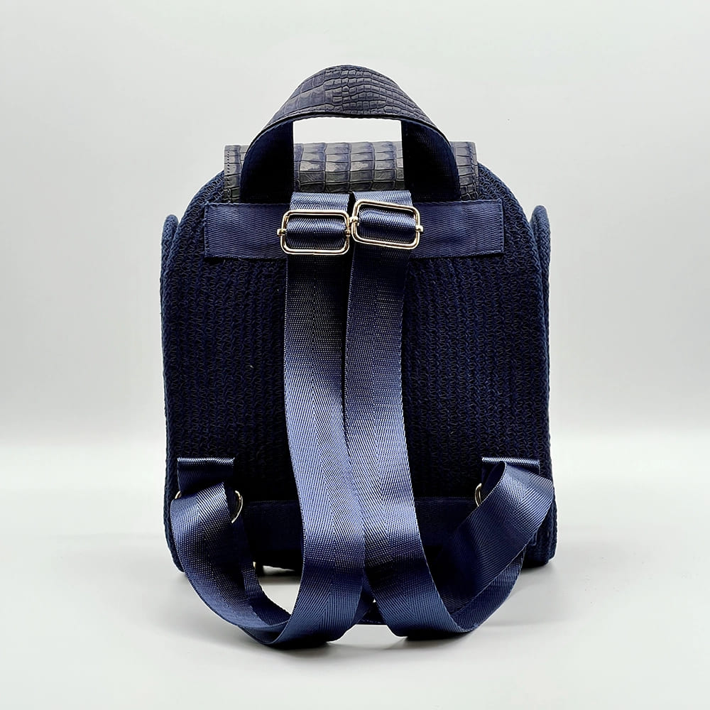 MONI Urban tengerészkék elegáns női hátizsák, valódi bőr kiegészítőkkel a városi mindennapokra a NADRI Bags kollekcióból.