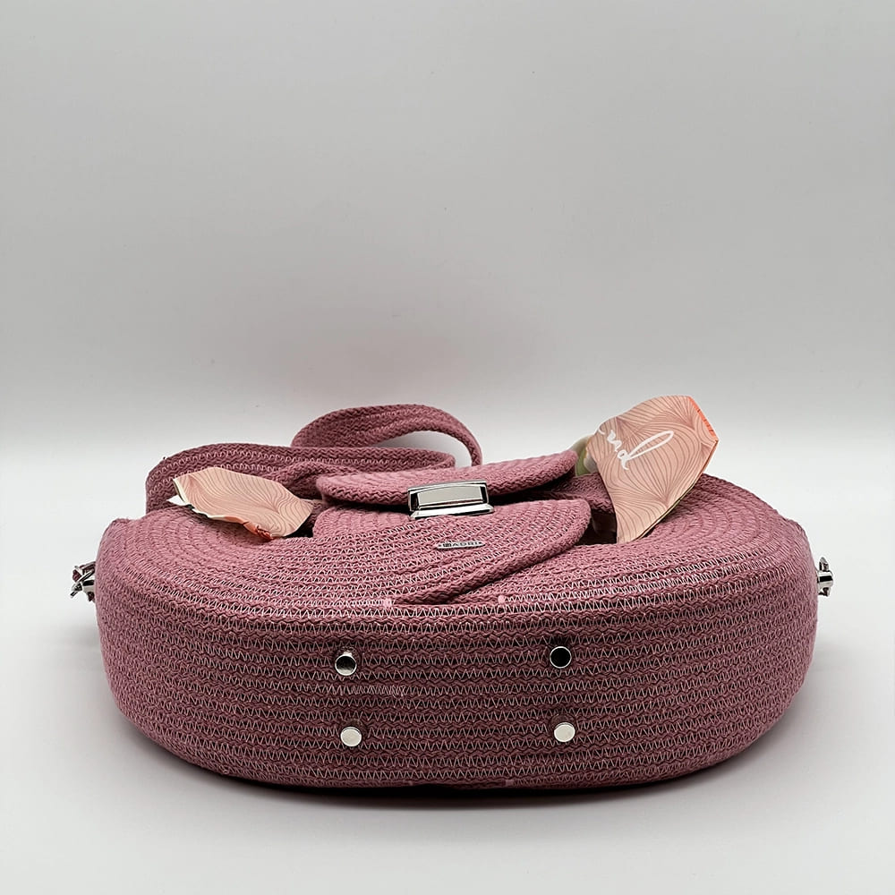 Rózsaszín EVA Infinity limitált designer női táska egymásba fonódó karika mintával a NADRI Bags kollekcióból.