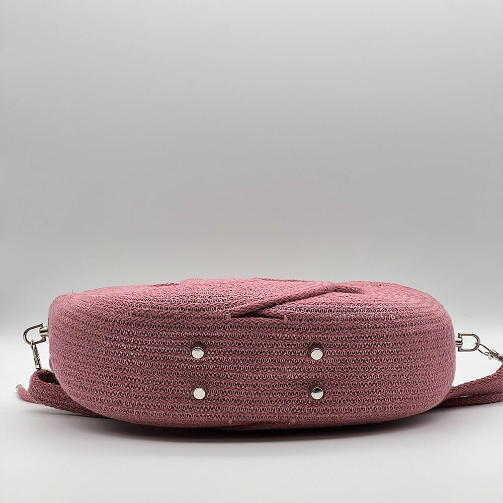 Rózsaszín EVA Infinity limitált designer női táska egymásba fonódó karika mintával a NADRI Bags kollekcióból.