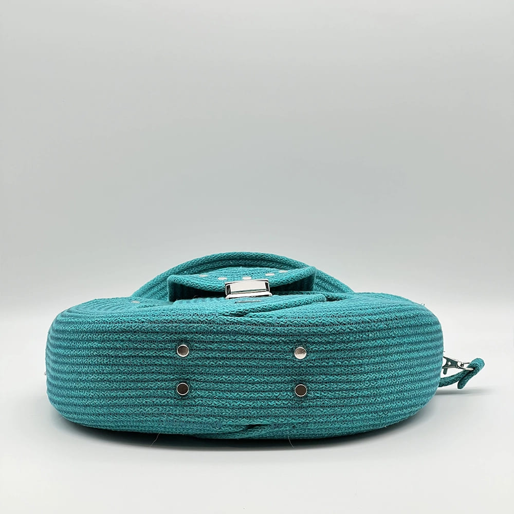 Zöld EVA Infinity limitált designer női táska egymásba fonódó karika mintával a NADRI Bags kollekcióból.