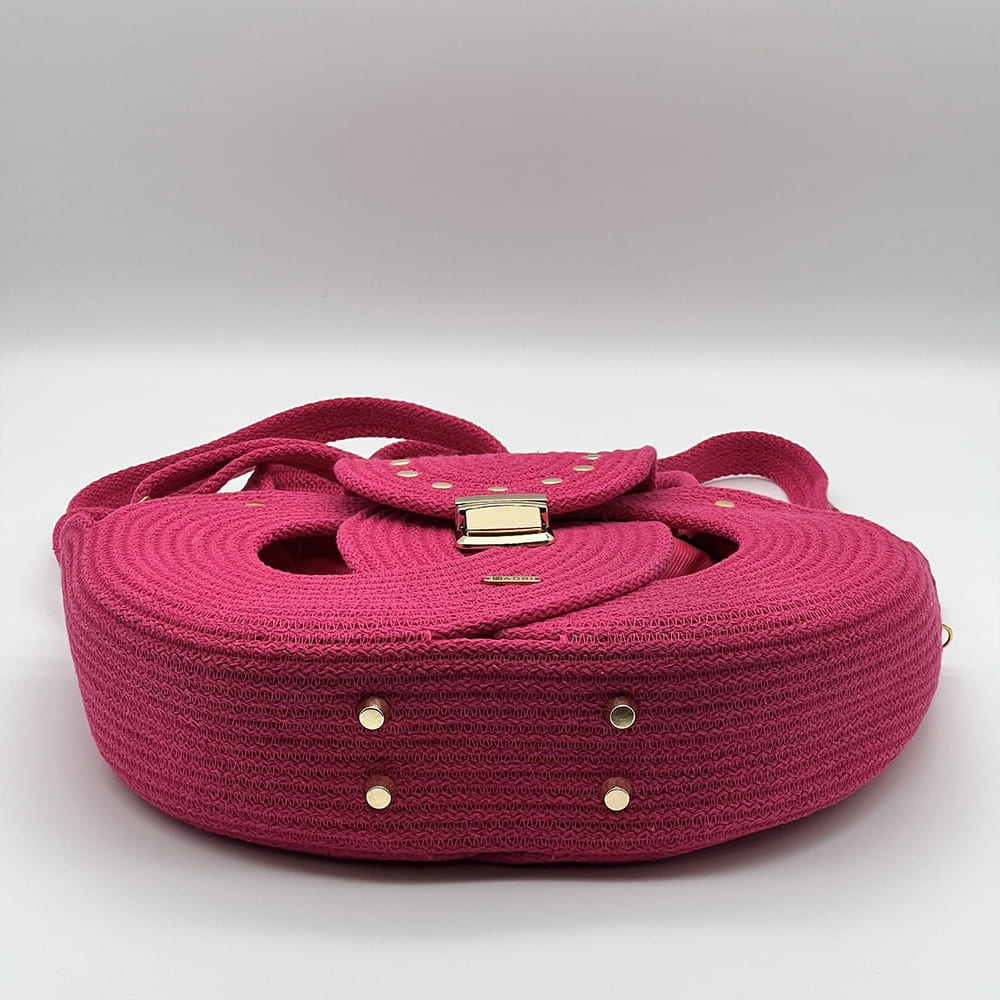 Fukszia pink EVA Infinity limitált designer női táska egymásba fonódó karika mintával a NADRI Bags kollekcióból.