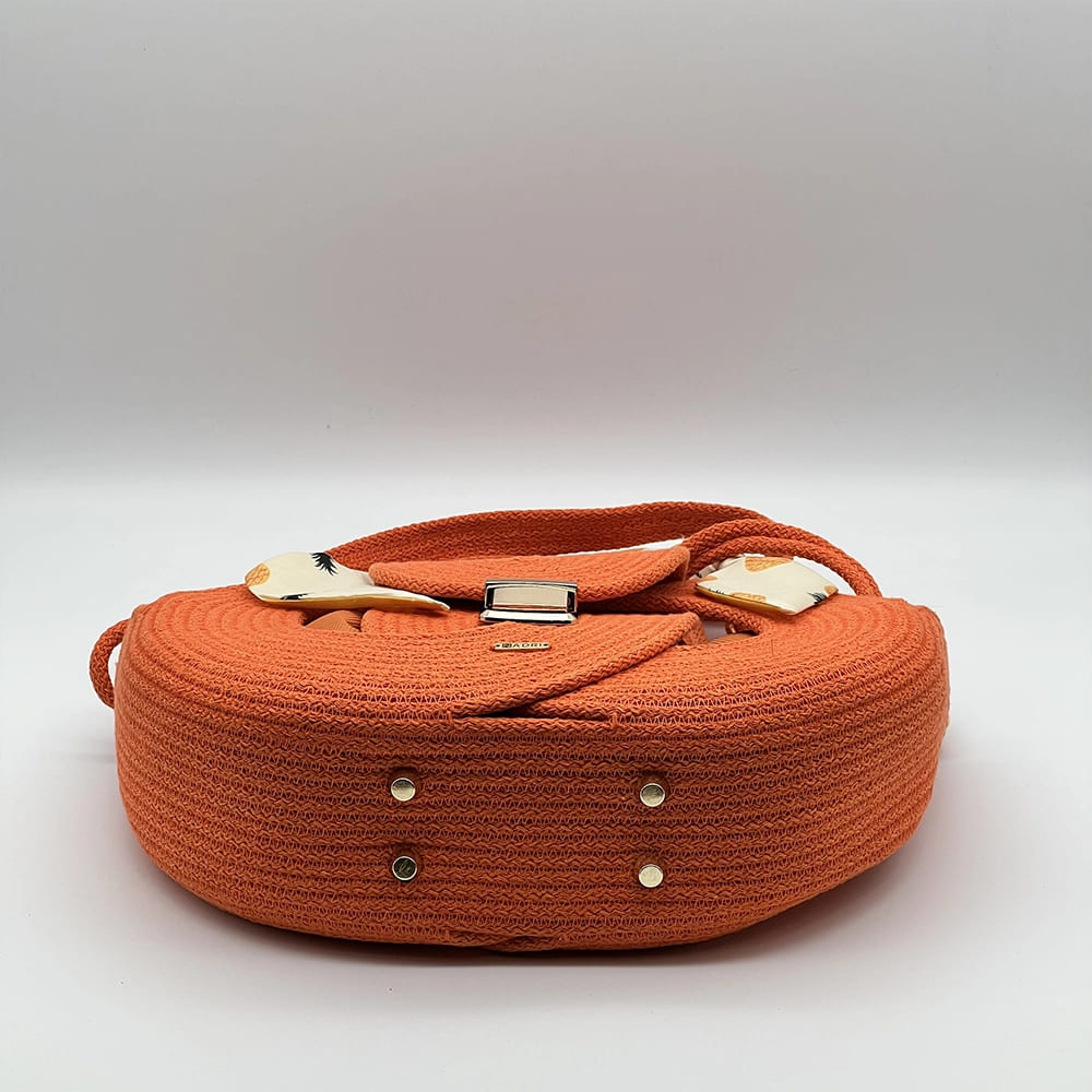 Narancssárga EVA Infinity limitált designer női táska egymásba fonódó karika mintával a NADRI Bags kollekcióból.